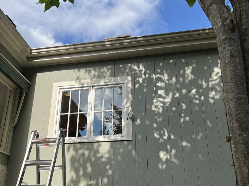 Repaired rotted trim with pvc